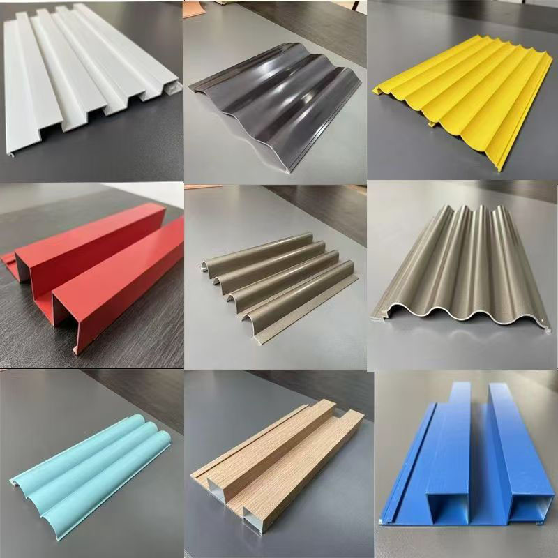 Aluminum decorative panels for the curtain wall entrance, metal concave-convex semi-circular painted wall protection aluminum single panels, aluminum wave panels, background wall