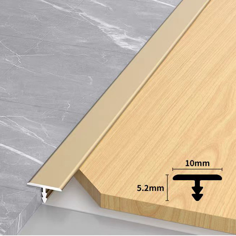 Aluminum alloy widened T-shaped termination strips for wooden floor joints, tile threshold stones, extremely narrow edge strips for connecting gaps, and connecting strips for tiles
