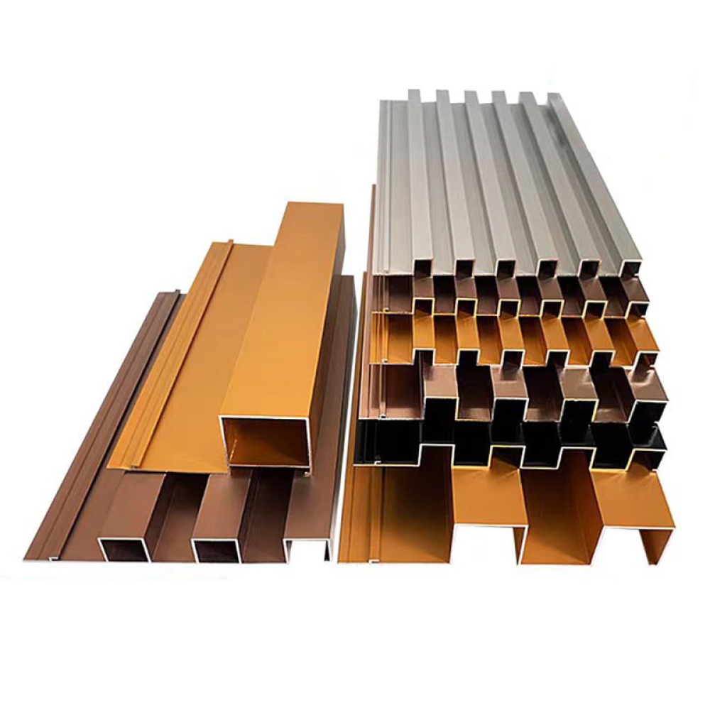 Aluminum decorative panels for the curtain wall entrance, metal concave-convex semi-circular painted wall protection aluminum single panels, aluminum wave panels, background wall