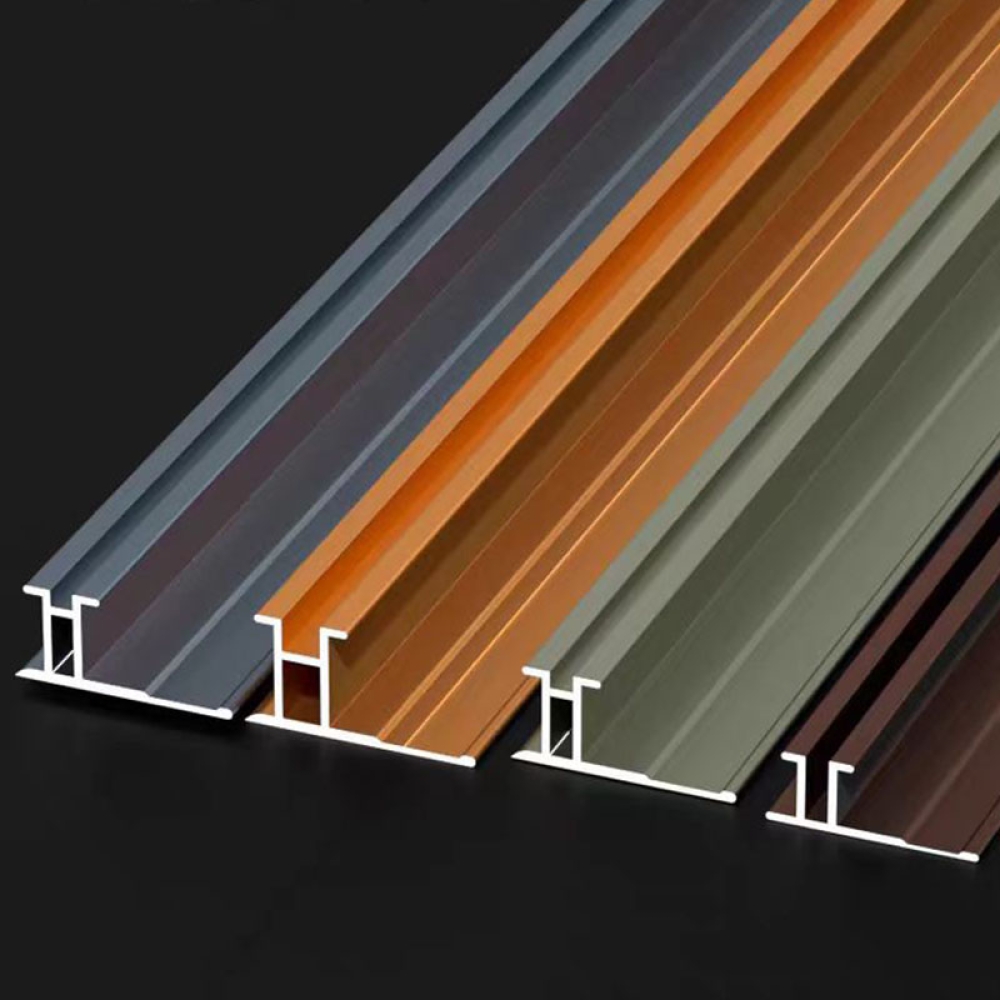 Aluminum alloy U-shaped channel edge trim, titanium gold ceiling decorative strip, stainless steel metal concave groove edge trim