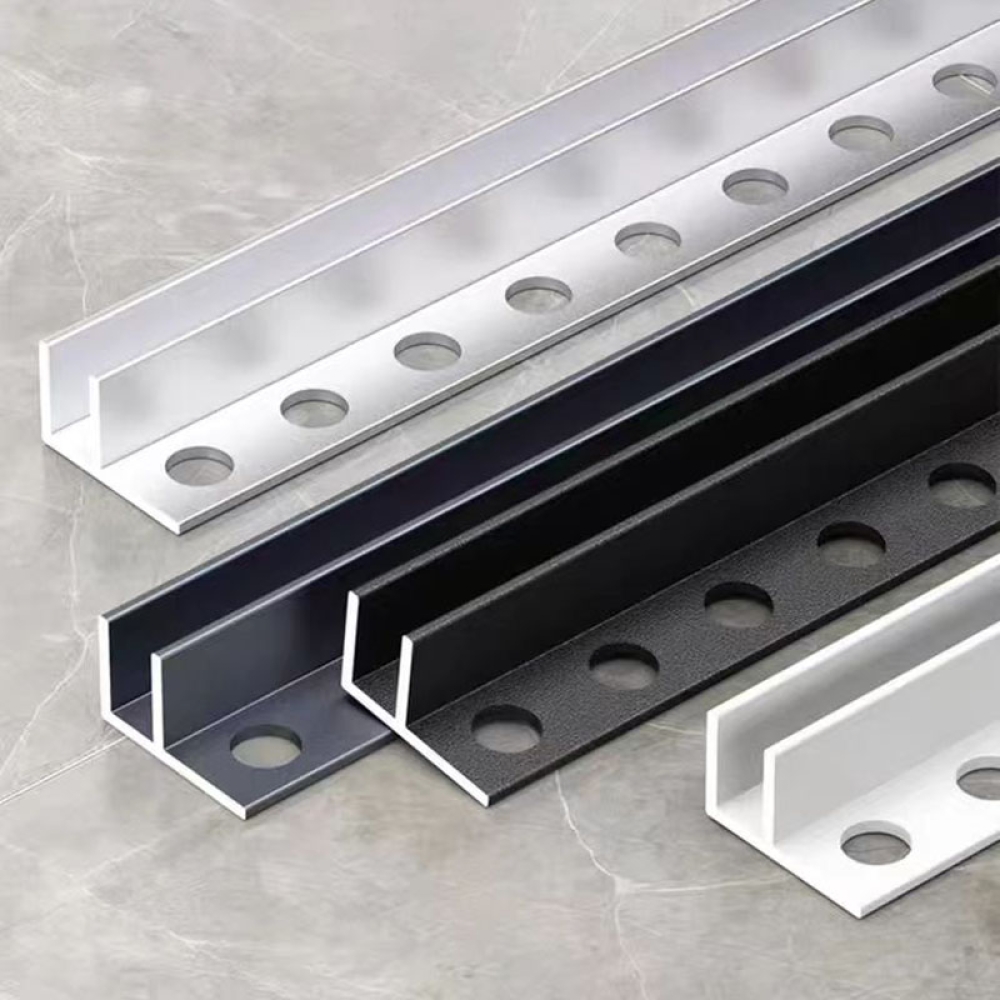 Aluminum alloy U-shaped channel edge trim, titanium gold ceiling decorative strip, stainless steel metal concave groove edge trim