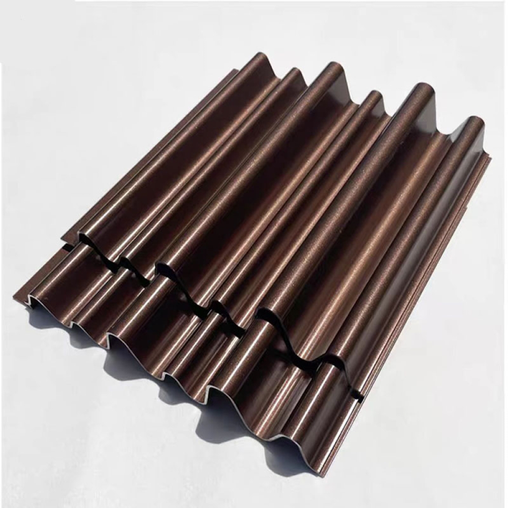 Aluminum decorative panels for the curtain wall entrance, metal concave-convex semi-circular painted wall protection aluminum single panels, aluminum wave panels, background wall