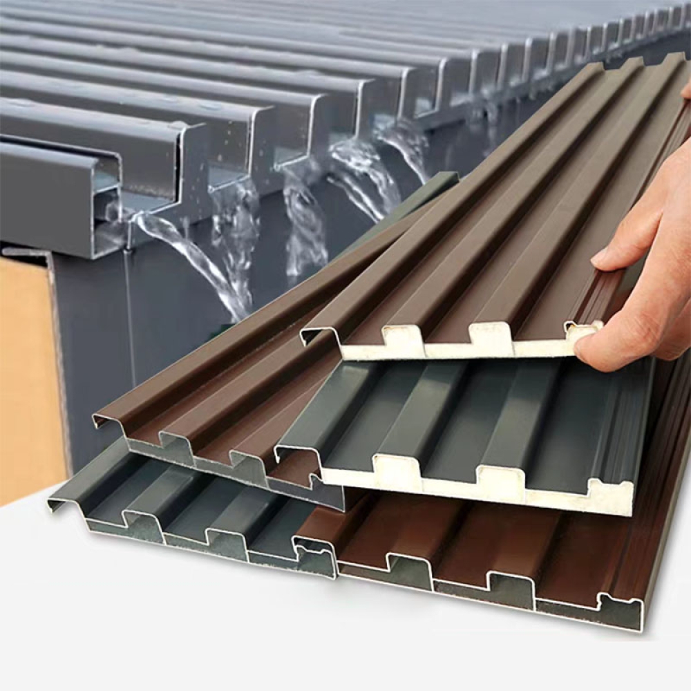 Customized aluminum alloy Great Wall tiles, canopy, sunshade, roof tiles, double-layer heat-insulating aluminum tiles, Great Wall panels, gazebos, and sunrooms