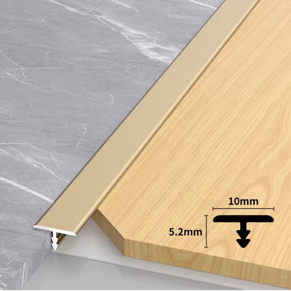 Aluminum alloy widened T-shaped termination strips for wooden floor joints, tile threshold stones, extremely narrow edge strips for connecting gaps, and connecting strips for tiles